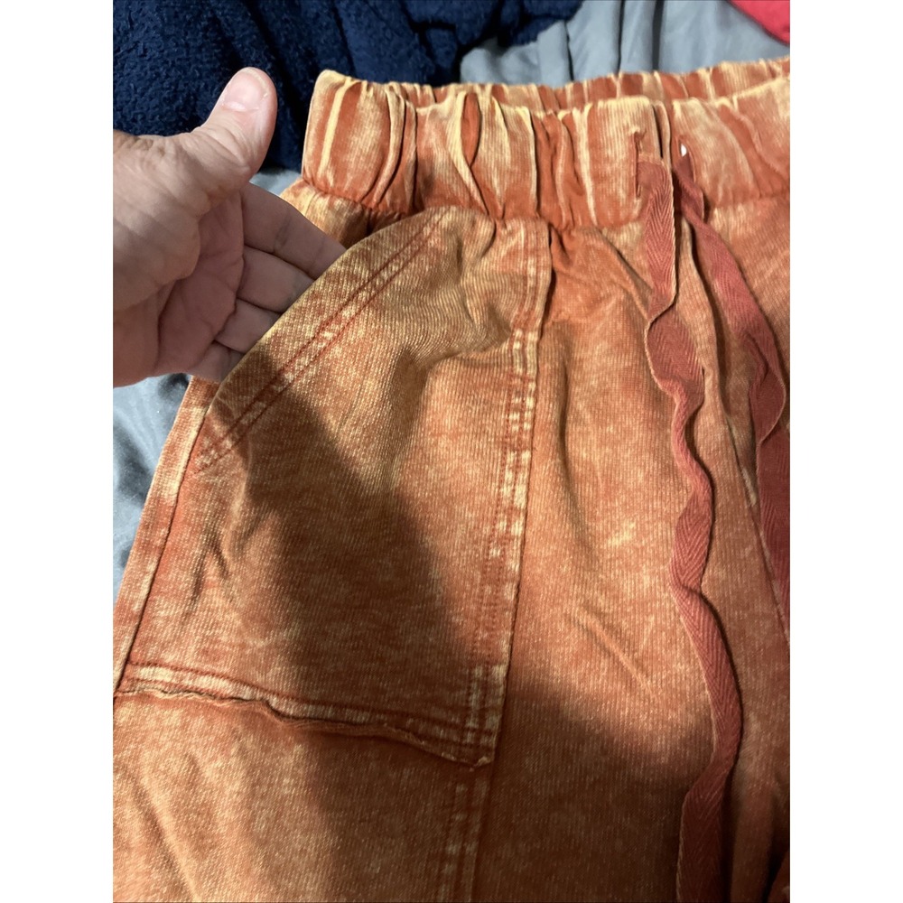 Zenana Farrah Palazzo Crop Pants Size S Orangish Rust - Picture 4 of 6
